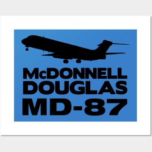 McDonnell Douglas MD-87 Silhouette Print (Black) Posters and Art